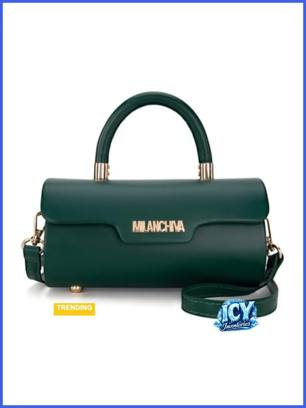 Vegan Leather Mini Barrel Crossbody Bag with Top Handle & Adjustable Strap